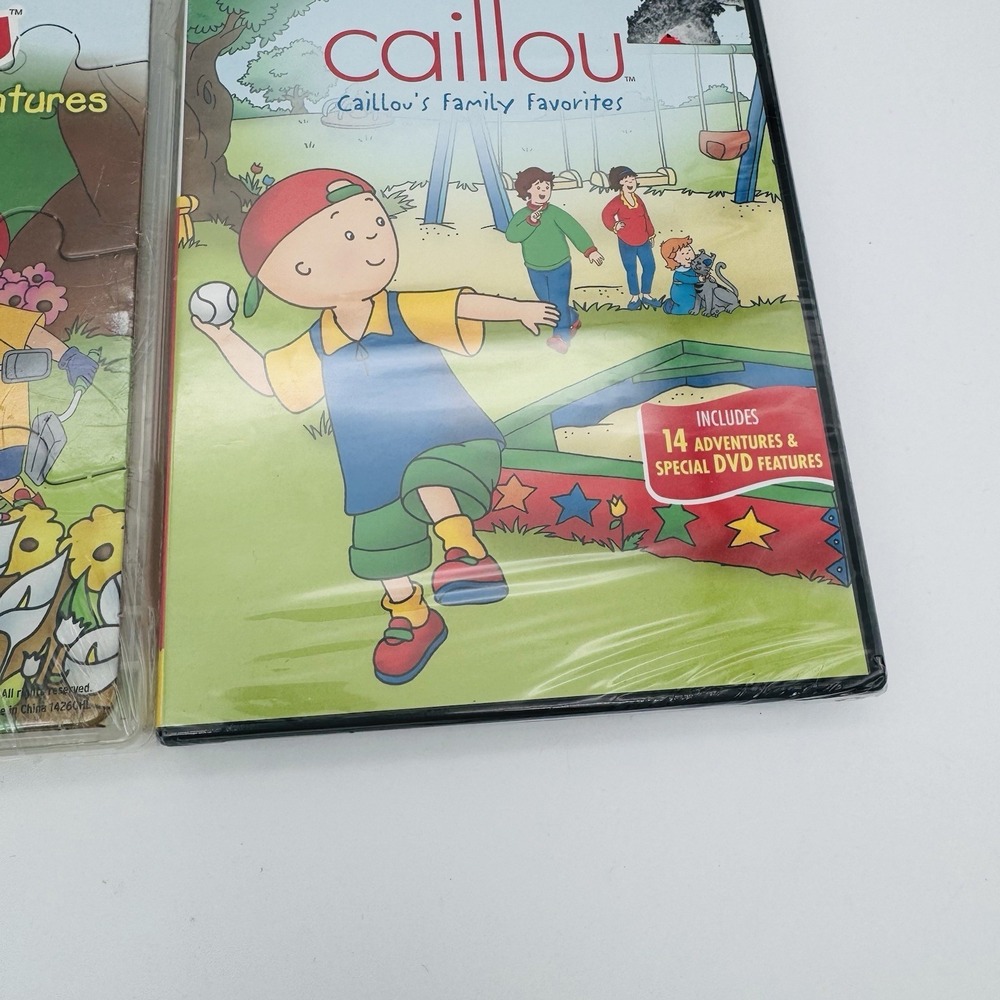 New Caillou DVD Lot of 2 Garden Adventures Family Favorites + Puzzle NIB - Picture 4 of 11